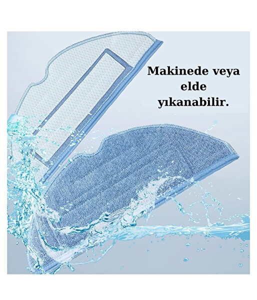 Roborock S7 Maxv - S7 Maxv Ultra Uyumlu Yedek Mop ve Hepa Filtre-4 Parça