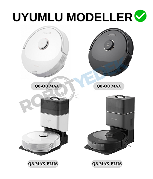 Roborock Q8 Max - Q8 Max Plus Beyaz Uyumlu Bıçaklı Hepa Filtre Temizleme Fırçası
