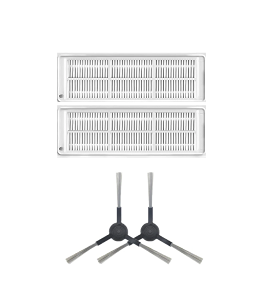 Xiaomi Mop Pro STYTJ02YM (Siyah) Uyumlu Yedek Hepa Filtre ve Yan Fırça-4 Parça