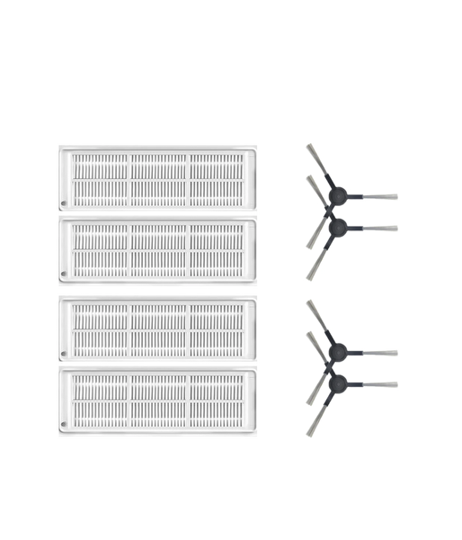Xiaomi Mop Pro STYTJ02YM (Siyah) Uyumlu Yedek Hepa Filtre ve Yan Fırça-8 Parça