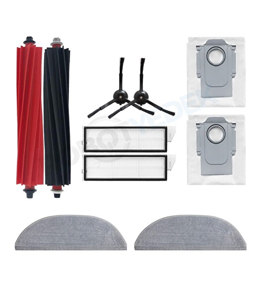 Roborock S8 MaxV Ultra Uyumlu Fırça Hepa Filtre Toz Torba Mop Seti-10 Parça