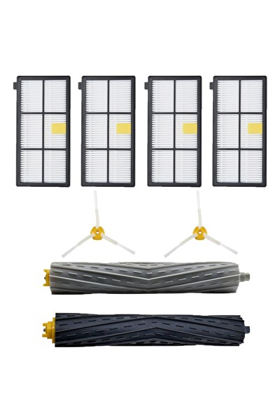 Filterhauz I-robot Roomba 800 Serisi Uyumlu 8 Parça Yedek Filtre Fırça Seti