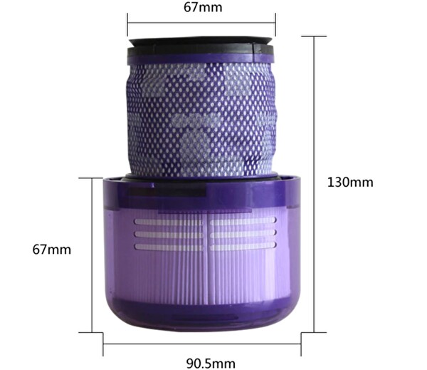 Filterhauz Dyson V15 Detect Uyumlu Mor Hepa Filtre Seti (2 Adet)