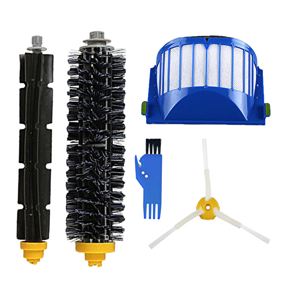 Filterhauz i-Robot Roomba 605 606 Uyumlu 4 Parça Yedek Filtre Fırça Seti