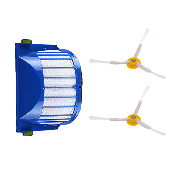 Filterhauz i-Robot Roomba 693 694 Uyumlu 3 Parça Yedek Filtre Fırça Seti