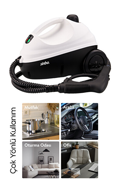 Sinbo SSC-6423 Çok Fonksiyonlu Buharlı Temizlik Makinesi Beyaz