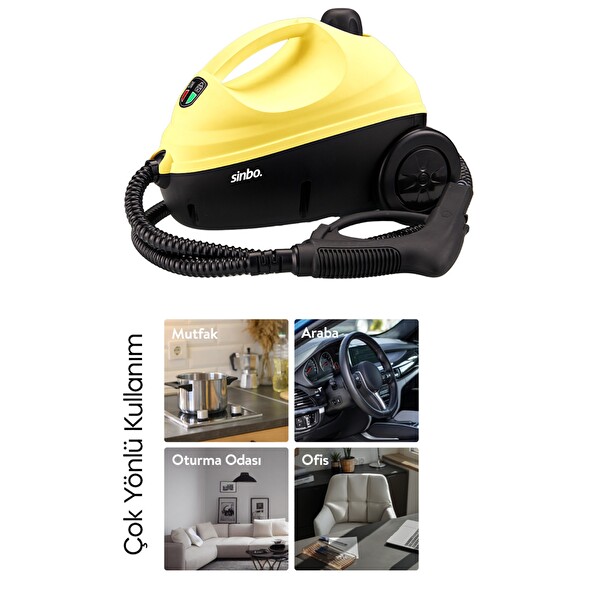 Sinbo SSC-6423 Çok Fonksiyonlu Buharlı Temizleyici Sarı