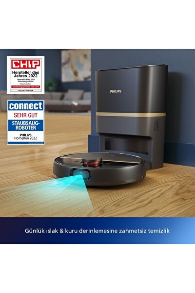 Philips XU7100/01 Homerun 7100 Serisi Islak Kuru Moplu Toz Toplama İstasyonlu Robot Süpürge Siyah