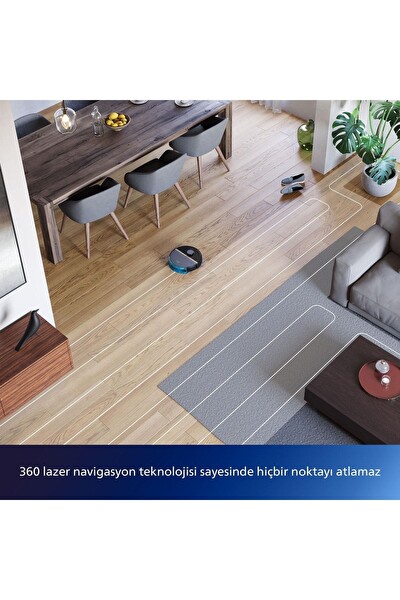 Philips XU7100/01 Homerun 7100 Serisi Islak Kuru Moplu Toz Toplama İstasyonlu Robot Süpürge Siyah