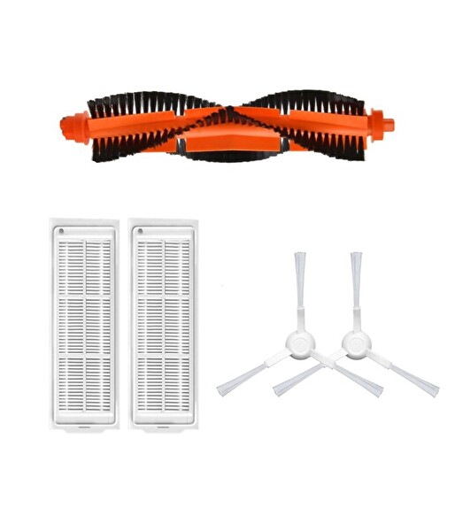 Asgard Grup Xiaomi Mop 3C+ Uyumlu 1Adet Ana Fırça 2 Adet Filtre 2 Adet Beyaz Yan Fırça