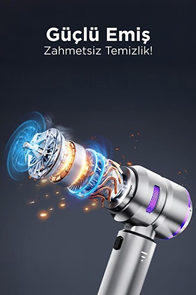 Torima HL-121 16.000 PA Emiş Güçlü 4in1 Üflemeli Şarjlı Araç Mini EL Süpürgesi Mor