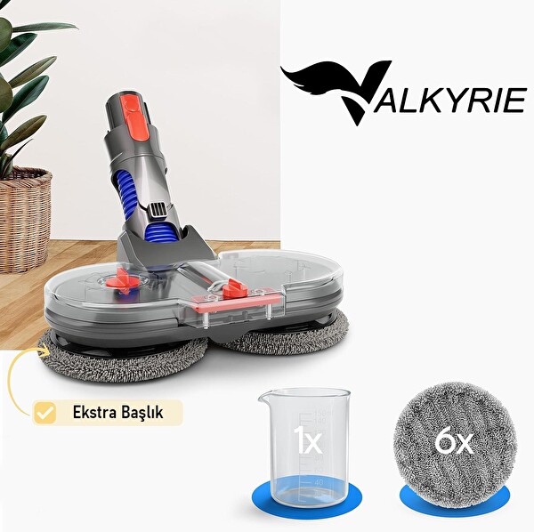 Valkyrie Dyson Uyumlu Su Püskürtmeli Mop Başlığı - 6 Paspaslı V7 V8 V10 V11 V15 Gen5