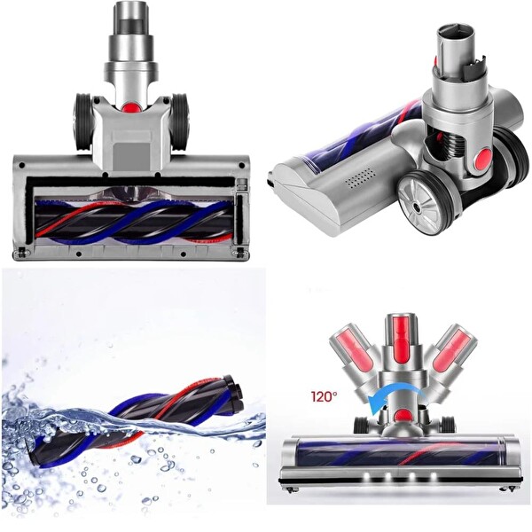 Valkyrie Elektrikli Döner Işıklı Zemin Fırçası Başlığı - Dyson V8/V10/V11/V15 Uyumlu Yüksek Performanslı