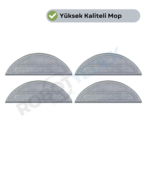 Robotyedek Roborock Saros 10 Uyumlu 4 Adet Mikrofiber Mop Bez