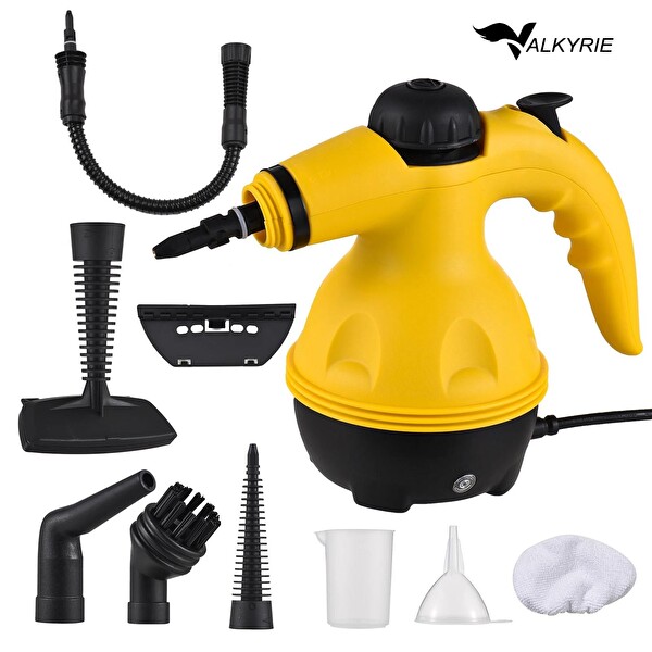 Valkyrie 2500W 3 Bar Basınç 360° Döner Başlık 9 Parça Aparat Çok Amaçlı Kullanım El Tipi Buharlı Temizleyici