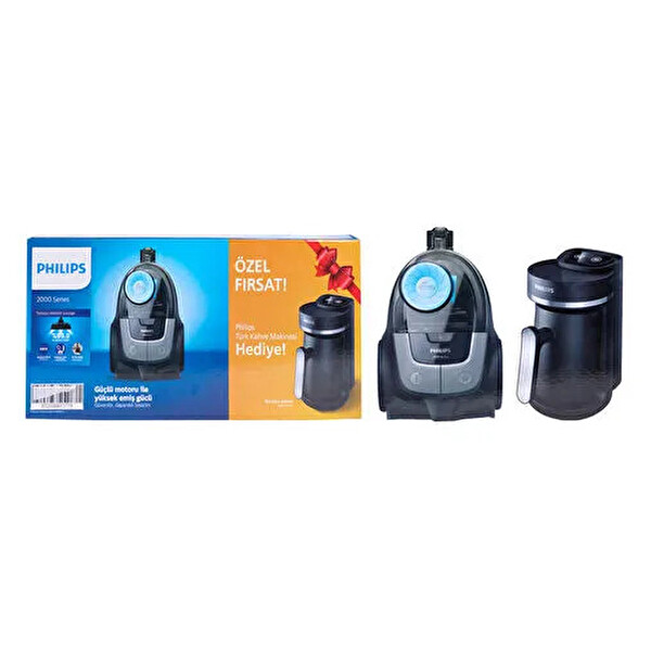Philips XB2142/10 850 W Toz Torbasız Süpürge ve HDA150/61 Türk Kahve Makinesi Siyah