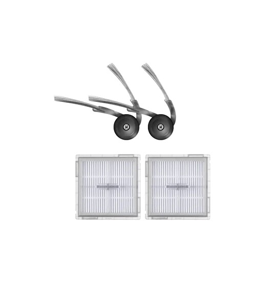 Robotyedek Roborock Q8 Max Pro (2025 Model) Uyumlu Hepa Filtre ve Yan Fırça-4 Parça