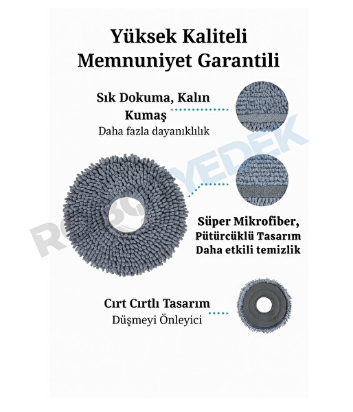 Robotyedek Xiaomi X20 Max X20 Pro (Plus Değil) Uyumlu Yedek Fırça Hepa Filtre Mop Seti-12 Parça