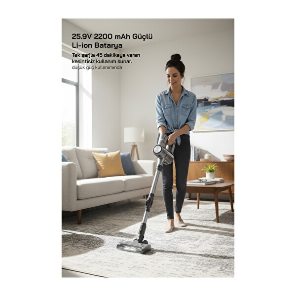 Sinbo SVC-8632 Elektrikli Şarjlı Süpürge Gri