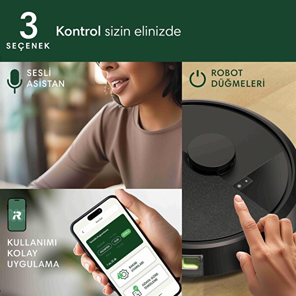 Irobot Roomba 105 Combo Robot Süpürge ve Paspas Siyah