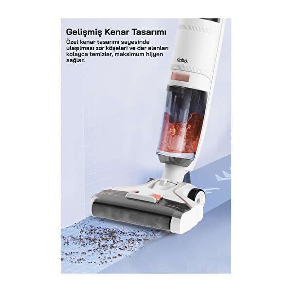 Sinbo SFC-4102 Islak Kuru Siyah Şarjlı Dikey Süpürge Beyaz