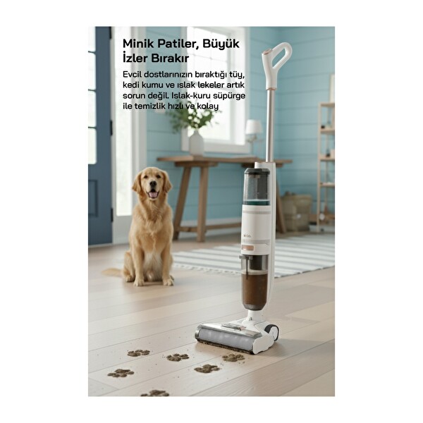 Sinbo SFC-4102 Islak Kuru Siyah Şarjlı Dikey Süpürge Beyaz