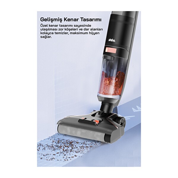 Sinbo SFC-4102 Islak Kuru Siyah Şarjlı Dikey Süpürge Siyah