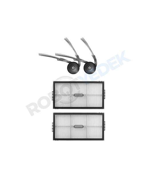 Robotyedek Roborock QRevo CurvX Uyumlu Hepa Filtre ve Yan Fırça - 4 Parça