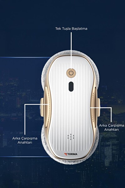 Torima S10 Su Püskürtmeli Uzaktan Kumandalı 3000Pa Cam Pencere Temizleme Robotu