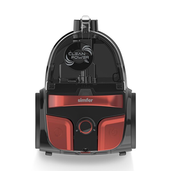 Simfer SK-6302 Toz Torbasız Yatay Süpürge Clean Power S4 Kırmızı