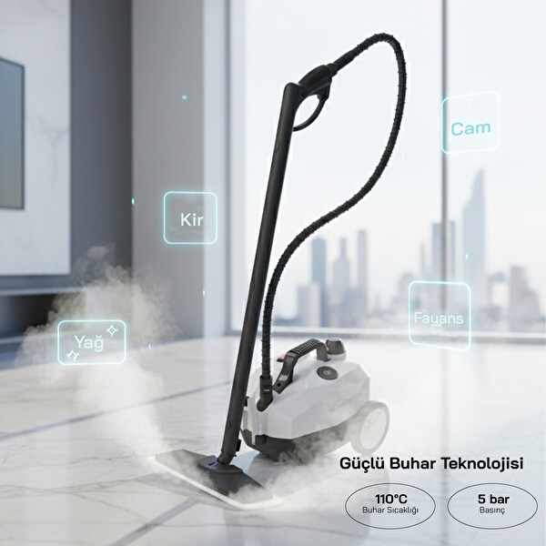 Sinbo SSC-6418 2000W 5 Bar Yüksek Basınçlı 2 LT 15 Başlıklı 110°C Profesyonel Buharlı Temizleyici