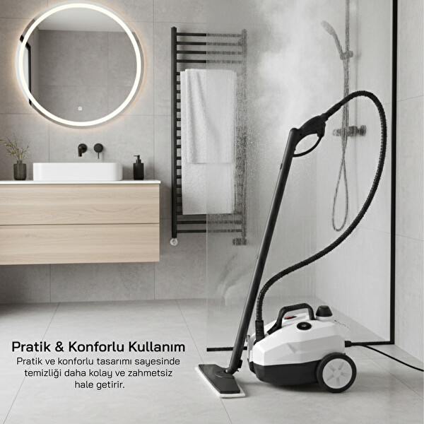 Sinbo SSC-6418 2000W 5 Bar Yüksek Basınçlı 2 LT 15 Başlıklı 110°C Profesyonel Buharlı Temizleyici