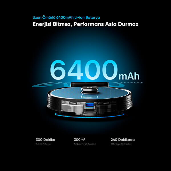Şımart katya V 10000 Pa Güçlü Emiş Gücü 6400 mAh Yüksek Batarya Akıllı Robot Süpürge