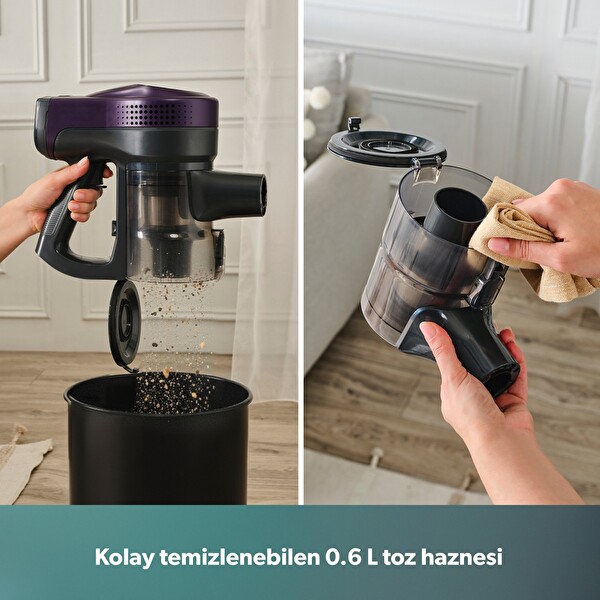 Homend Dustrider 1266H Dikey Süpürge Mor