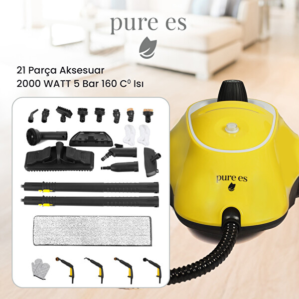 Pure Es P501 Yüksek Basınçlı Buharlı Temizleyici Sarı