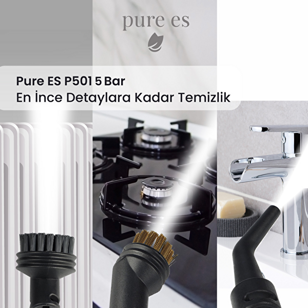 Pure Es P501 Yüksek Basınçlı Buharlı Temizleyici Beyaz