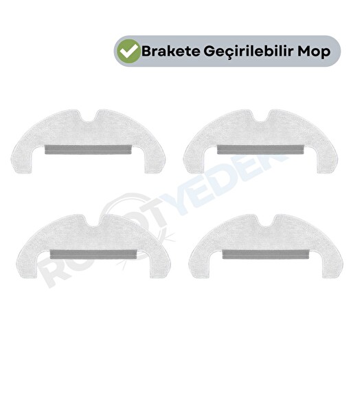 Robotyedek Dreame D10 Plus Gen 2 (RLL42SDA) Uyumlu 4 Adet Mikrofiber Mop Bez