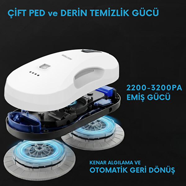 Neutron Yüksek Tutuş Gücüne Sahip Su Püskürtmeli ve Kumandalı Cam Temizleme Robotu