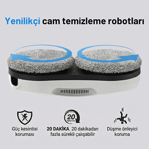 Neutron Yüksek Tutuş Gücüne Sahip Su Püskürtmeli ve Kumandalı Cam Temizleme Robotu