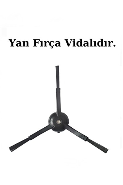 Rovexa Roborock Q8 Max & Q8 Max Plus Uyumlu 7 Parça Siyah Yan Fırçalı Set