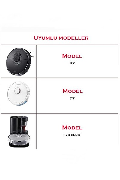 Rovexa Roborock S7 MaxV & MaxV Ultra Uyumlu 6 Aylık Yaşam Kiti Siyah Yan Fırçalı
