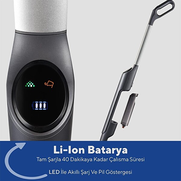 Kumtel HCFC-01 7.2 V Li-Ion Islak Kuru Şarjlı Dikey Süpürge