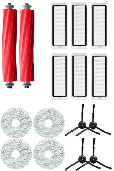 Rovexa Roborock QRevo Uyumlu 6 Aylık Yaşam Kiti Siyah Yan Fırçalı (DİKKAT: S-Pro-MaxV Modellerine Uymaz)
