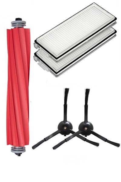 Rovexa Roborock QRevo S Uyumlu 5 Parça Siyah Yan Fırçalı Set