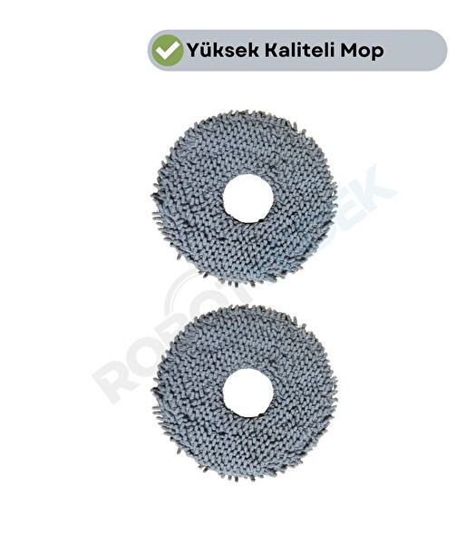 Robotyedek Roborock QRevo C Pro Uyumlu 2 Adet Mikrofiber Mop Bez