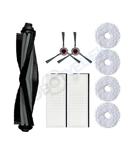 Robotyedek Ecovacs Deebot N9+ Plus Uyumlu Ana Fırça - Hepa Filtre - Yan Fırça - Mop 9 Parça