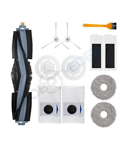 Robotyedek Ecovacs Deebot T20 Omni Uyumlu Ana Fırça - Hepa Filtre - Yan Fırça - Mop Tutucu - Toz Torbası 12 Parça