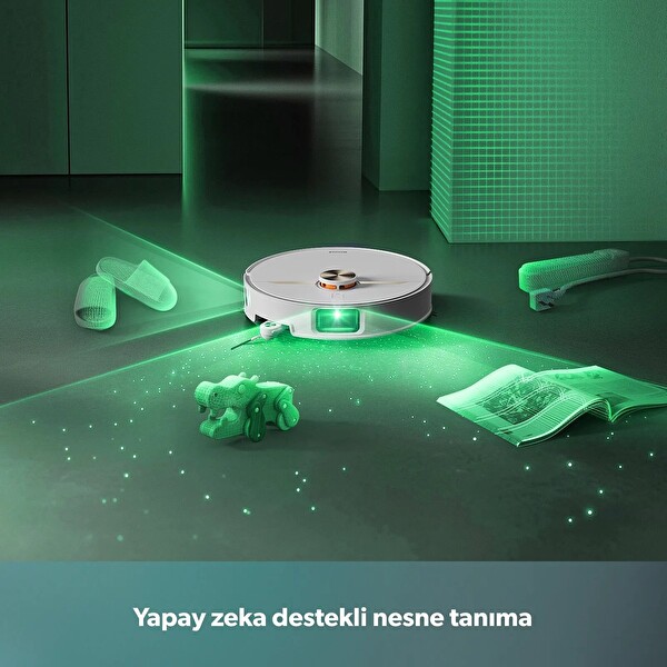 Homend Alex 50 Pro Ulticlean 28000 Pa Emiş Güçlü AI Destekli Akıllı Robot Süpürge Beyaz