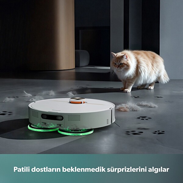 Homend Alex 50 Pro Ulticlean 28000 Pa Emiş Güçlü AI Destekli Akıllı Robot Süpürge Beyaz