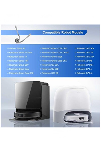 Rovexa Roborock QRevo Edge Uyumlu 2 Adet Yan Fırça